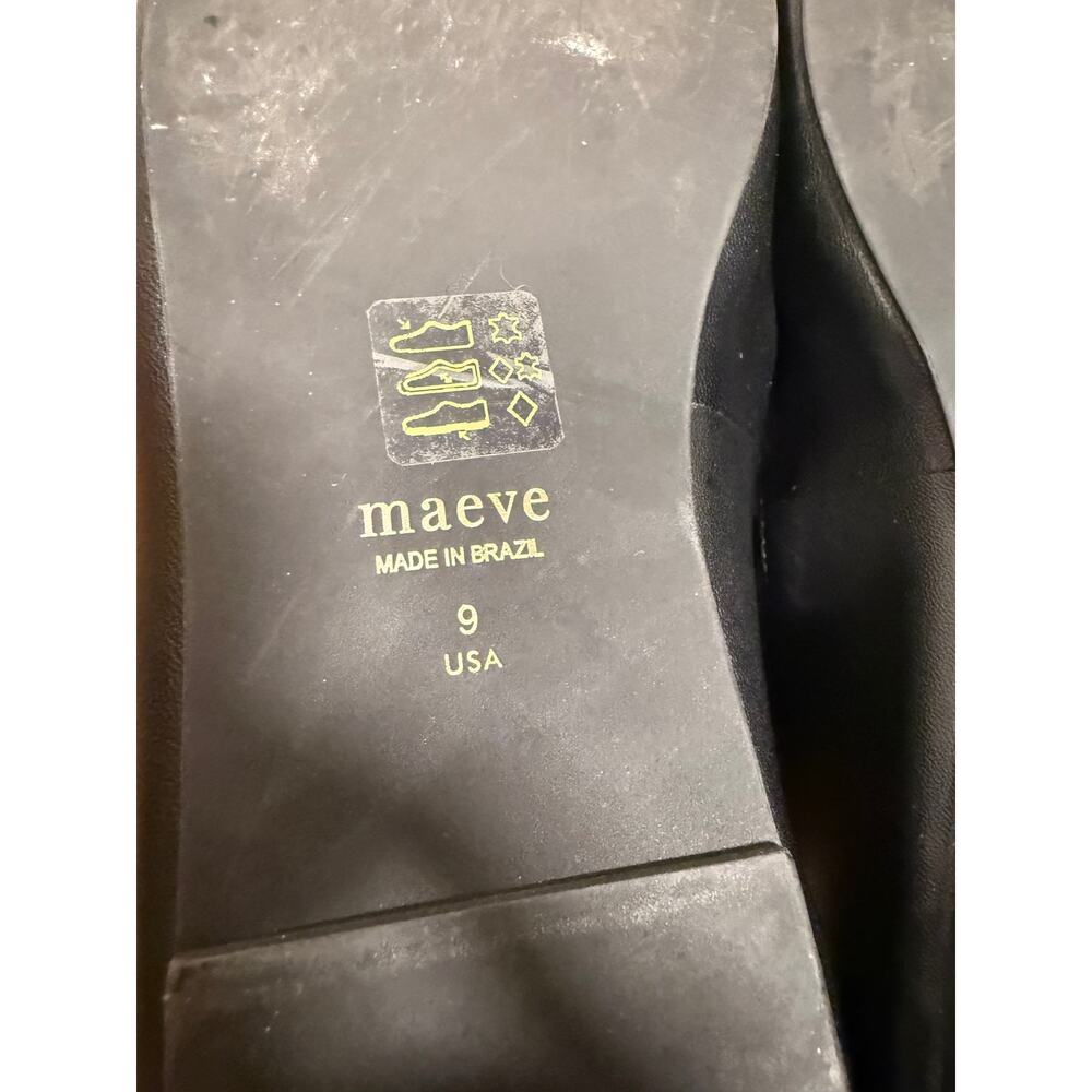 Anthropologie Maeve CrissCross Strap Mary Jane Flats in Black Sz. 9 - Picture 7 of 9